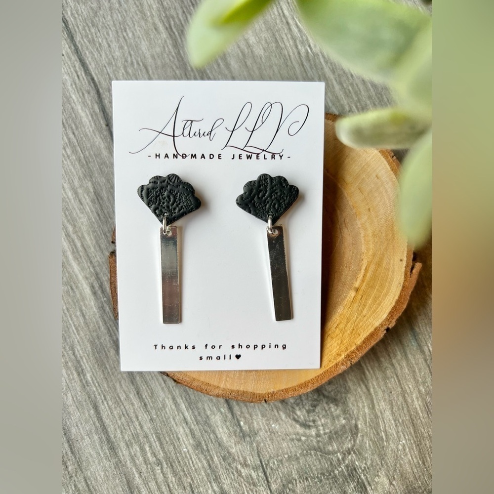 2/$30 Handmade Black and Silver Earrings